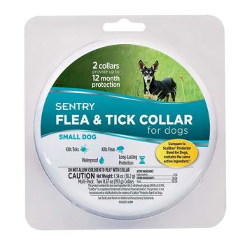 Ошейник от блох и клещей Sentry Flea & Tick Collar Small для собак малых пород 36 см, 2 шт