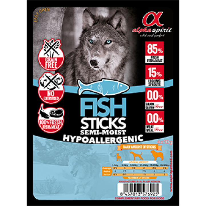 Лакомство для собак Alpha Spirit Sticks Fish 40 г х 16 шт