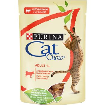 Влажный корм для котов Purina Cat Chow Adult 1+ с говядиной и баклажанами 85 г