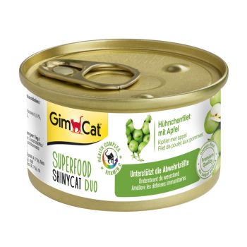 Влажный корм для котов GimCat Superfood ShinyCat Duo с курицей и яблоком 70 г