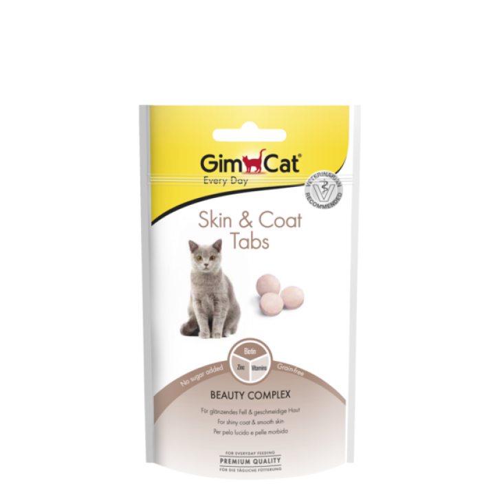 Таблетки для здоровья кожи и шерсти кошек GimCat Skin & Coat Tabs 40 г
