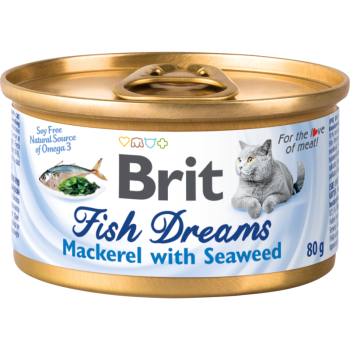 Влажный корм для кошек Brit Fish Dreams Mackerel & Seaweed 80 г