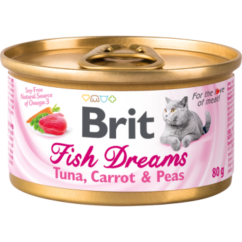 Влажный корм для кошек Brit Fish Dreams Tuna, Carrot & Peas 80 г