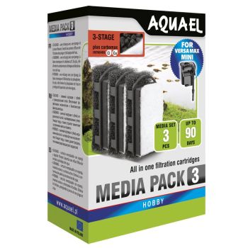 Фильтрующий картридж Aquael «Media Pack CarboMax» с активированным углем 3 шт. (для навесного фильтра Aquael Versamax-mini)