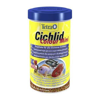 Сухой корм для аквариумных рыб Tetra в гранулах «Cichlid Colour Mini» 500 л (для всех цихлид)