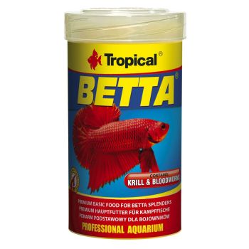 Сухой корм для аквариумных рыб Tropical в хлопьях «Betta» 100 мл (для петушков)