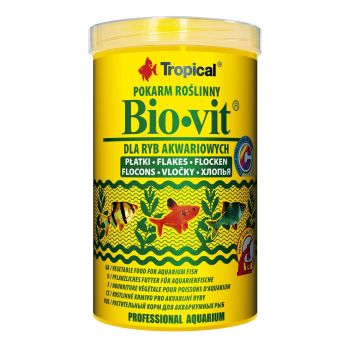 Сухой корм для аквариумных рыб Tropical в хлопьях «Bio-Vit» 1 л (для травоядных рыб)