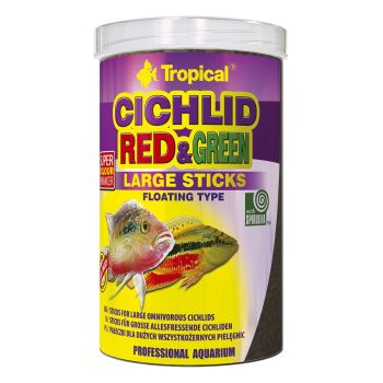 Сухой корм для аквариумных рыб Tropical в палочках «Cichlid Red & Green Large Sticks» 1 л (для всех цихлид)