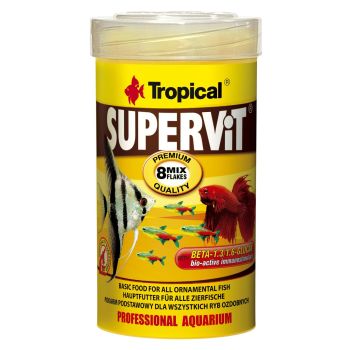 Сухой корм для аквариумных рыб Tropical в хлопьях «Supervit» 100 мл (для всех аквариумных рыб)