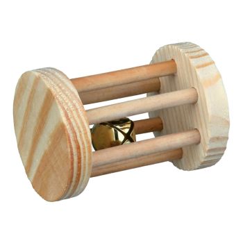 Игрушка для грызунов Trixie Валик с погремушкой 5 см / d=3,5 см (дерево)