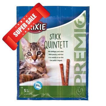 Лакомство для кошек Trixie Premio Stick Quintett (домашняя птица и печень), 5 шт х 5 г Акция