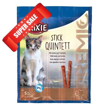 Лакомство для кошек Trixie Premio Stick Quintett (ягненок и индейка), 5 шт х 5 г Акция