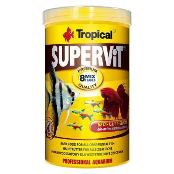 Сухой корм для аквариумных рыб Tropical в хлопьях «Supervit» 1 л (для всех аквариумных рыб)
