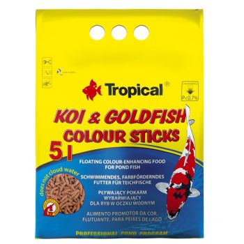 Сухой корм для прудовых рыб Tropical в палочках «Koi & Goldfish Colour Sticks» 5 л (для всех прудовых рыб)