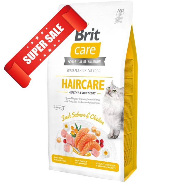 Сухой корм для кошек Brit Care Grain-Free Haircare Healthy & Shiny Coat Fresh Salmon & Chicken 400 г