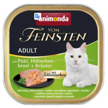 Влажный корм для кошек Animonda Vom Feinsten Adult Turkey, Chicken breast + Herbs 100 г  Акция