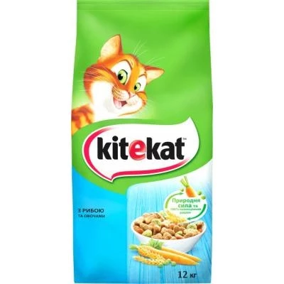 Сухой корм Kitekat для котов с рыбой и овощами 1.8 кг Китикет / Китикат / Китикэт для кошек Акция