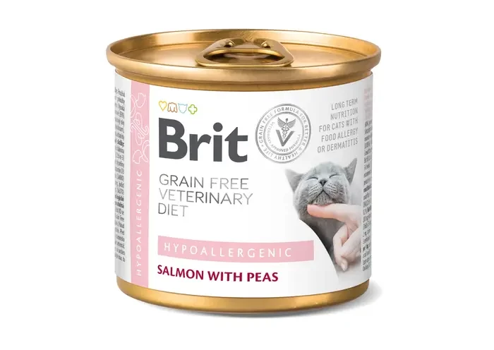 Влажный корм для кошек с пищевой аллергией Brit Veterinary Diet Hypoallergenic 200 г Акция