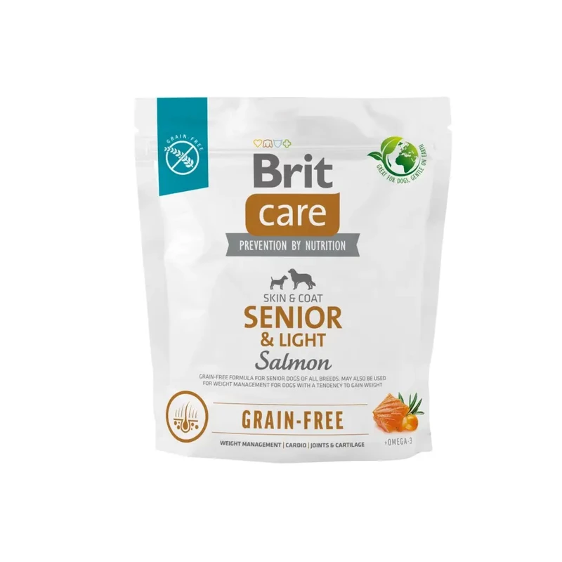 Brit Care Grain-Free Senior & Light Salmon 1 кг сухой беззерновой корм для собак Акция