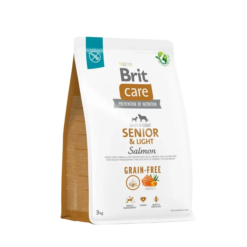 Brit Care Grain-Free Senior & Light Salmon 3 кг сухой беззерновой корм для собак Акция