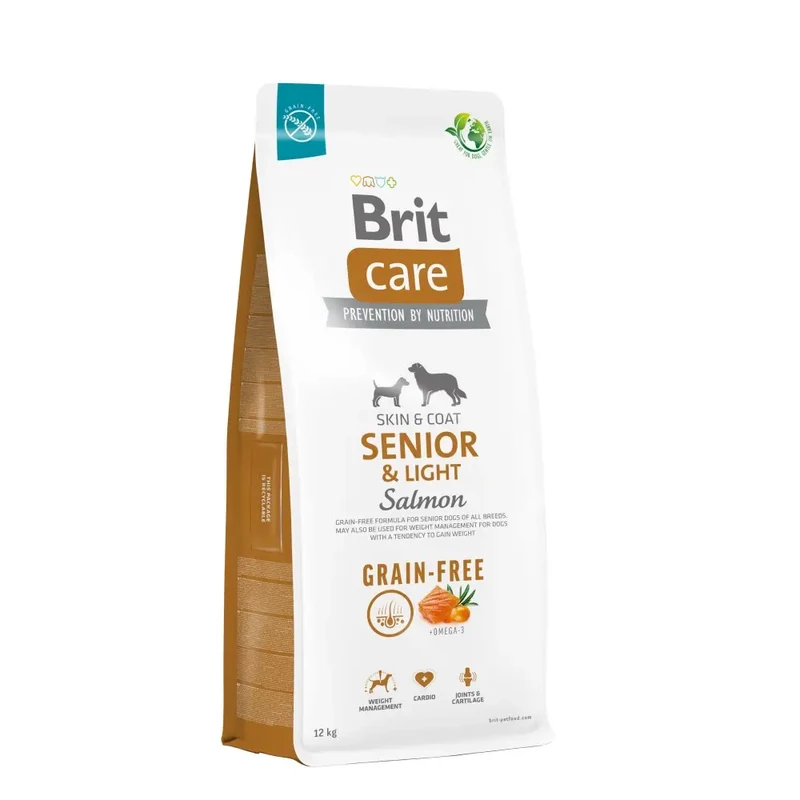 Brit Care Grain-Free Senior & Light Salmon 12 кг сухой беззерновой корм для собак Акция
